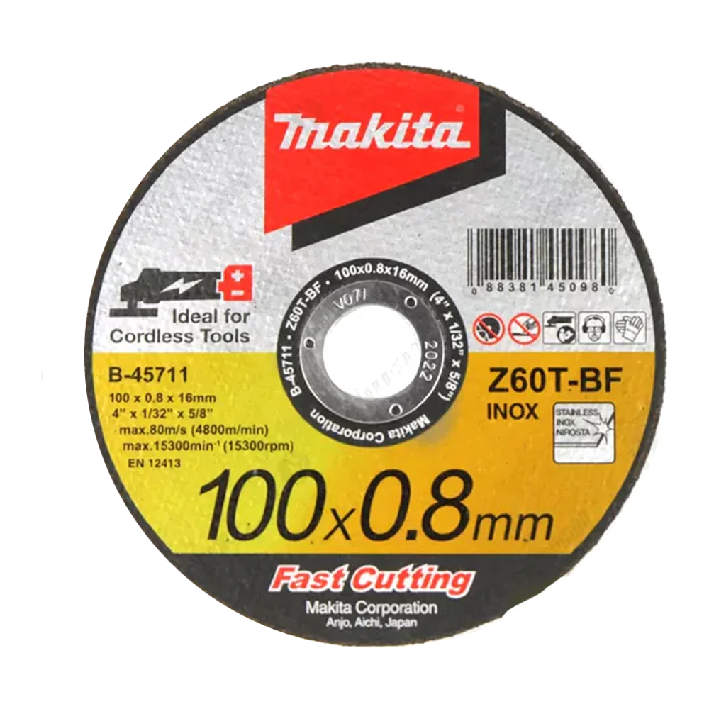 Makita B-45711 Cut Off Wheel Inox Stainless Steel 4 Makita B-45711 Cut Off Wheel Inox Stainless Steel 4